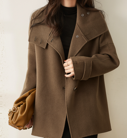 High Collar Women Coat Wool Coat Jacket Cashmere Double Face Winter Coat With Buttons 5231 VPPBUY shop