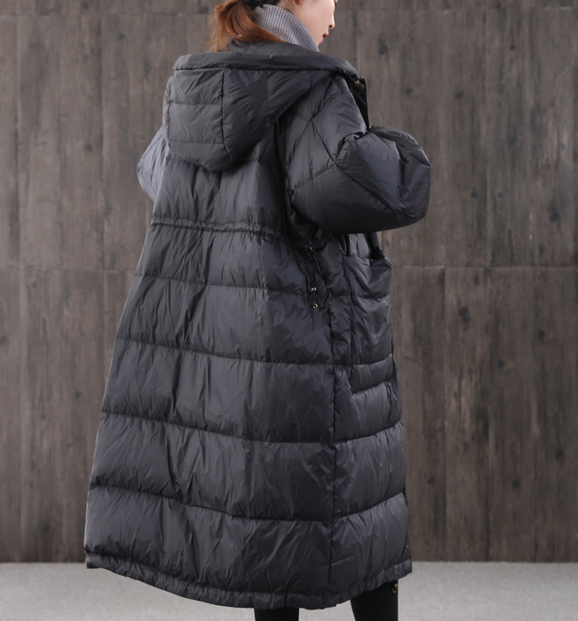 loose Style Fur Trim Women Coat Hooded A-line Winter down coat 6007 VPPBUY shop