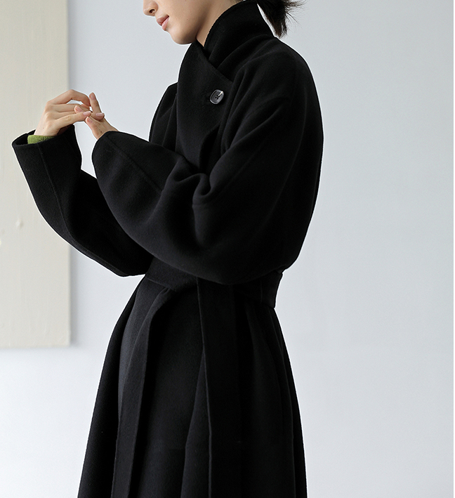 High Collar Women Wool Coat Long Double Face Wool Coat Jacket 0929 VPPBUY shop