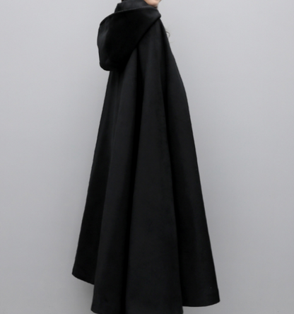 Winter Wool Women Coat Cloak Long Warm Hooded Woolen Coat Cape 07655 VPPBUY shop