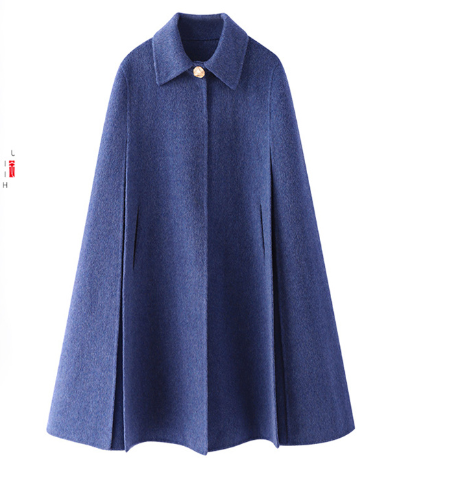 A-Line Cloak Waist Belt Wool Cape Coat Jacket Buttons 3622 VPPBUY shop