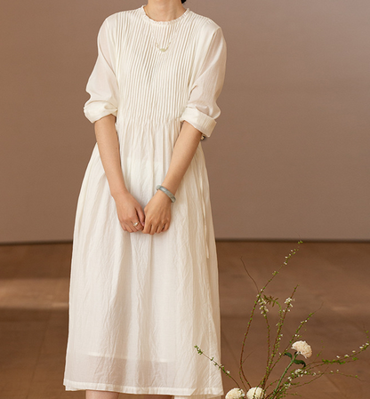 Pleated Soft Linen Dresses long Prom Women Dresses Wedding Dress  90223 VPPBUY shop