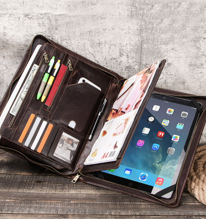 Men's Leather Portfolio iPad 12.9 Padfolio, Tablet Case, Document Folder Organizer Personalized Gift VPPBUY shop