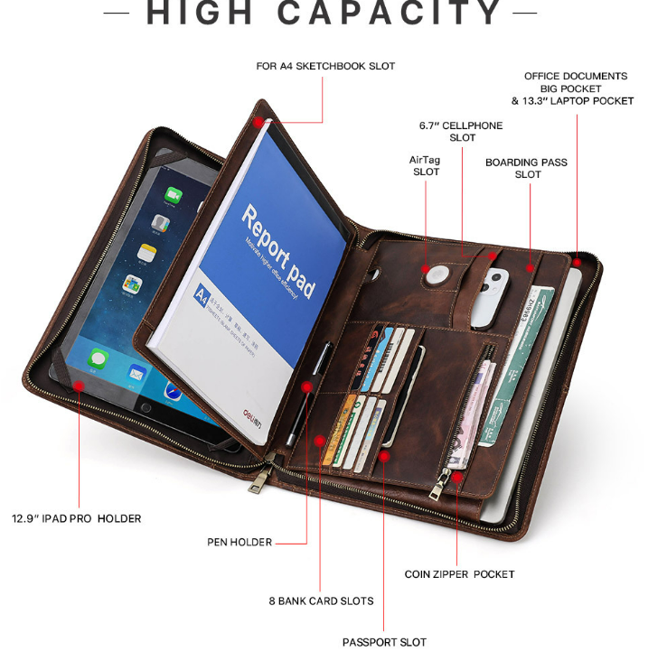 Padfolio,Business Briefcase,Men's Leather Portfolio,Personalized Anniversary Gift for Him/CF2015 VPPBUY shop