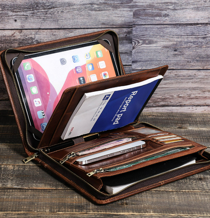 Men's Leather Portfolio iPad Pro 11 Padfolio, Tablet Case, Document Folder Pad Card Pockets, Personalized Leather Portfolio Notepad Holder, Tablet Case Padfolio Binder, Business Briefcase,  Gift VPPBUY shop