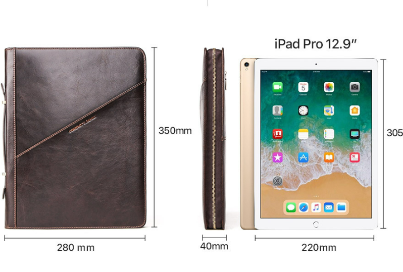 Leather Portfolio for iPad 12.9 Tablet Case, Padfolio Binder iPad Case, File Organizer Notebook Folders, Business Briefcase, Personalized For Gift VPPBUY shop