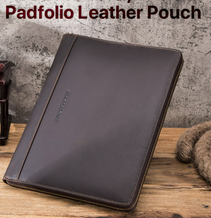 Leather Portfolio, IPad Case, Card Package Folders, Business Briefcase, Personalized Name Engraving for Gift VPPBUY shop