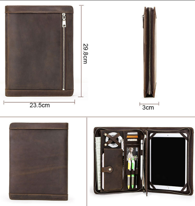 Men's Leather Portfolio, Organizer Folder, Business Briefcase, Name Engraving, Personalized For Gift CF2015 VPPBUY shop