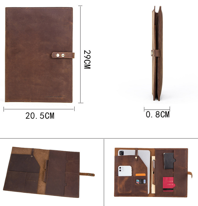 Leather Portfolio,Personalized Tablet Case Envelop, Notebook Holder, Organizer Folders, Engraving for Gift VPPBUY shop