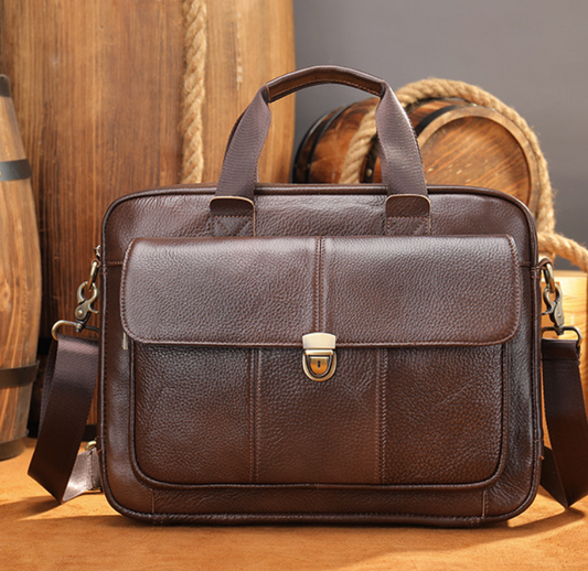 Men's Leather Briefcase Shoulder Bag Computer Bag Messenger Bag Leather Business Bag3975 VPPBUY shop