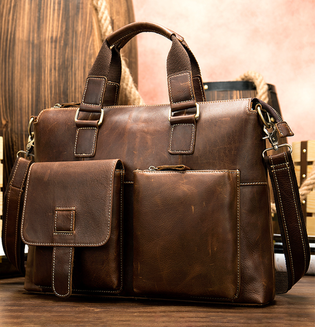 Personalized Full Grain Leather Briefcase Men, Leather Satchel,Gift for Him, Work Bag 4544 VPPBUY shop