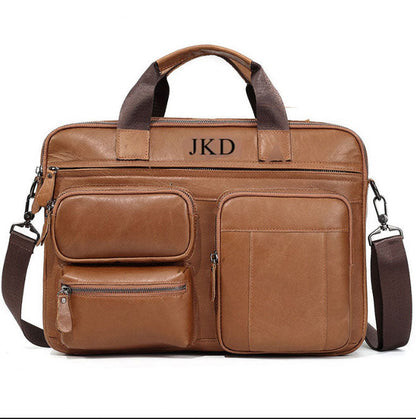 Leather Satchel Laptop Bag,Mens Leather Briefcase, Leather Shoulder Bag.Messenger Bag,Gift for Him 0574 VPPBUY shop