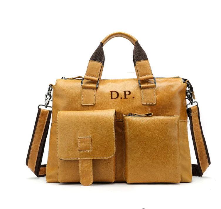 Personalized Full Grain Leather Briefcase Men, Leather Satchel,Gift for Him, Work Bag 4544 VPPBUY shop