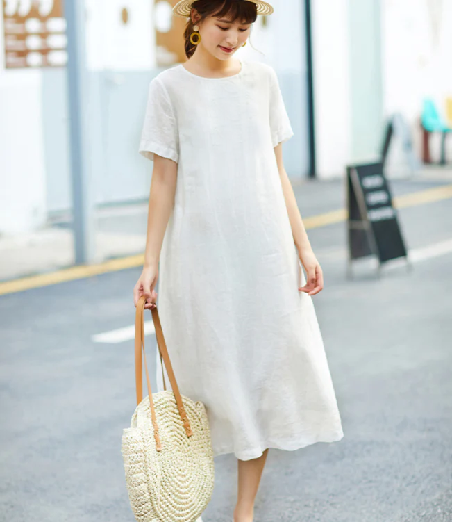 Women Dresses Casual Summer Linen Women Dresses SJ97215 VPPBUY shop