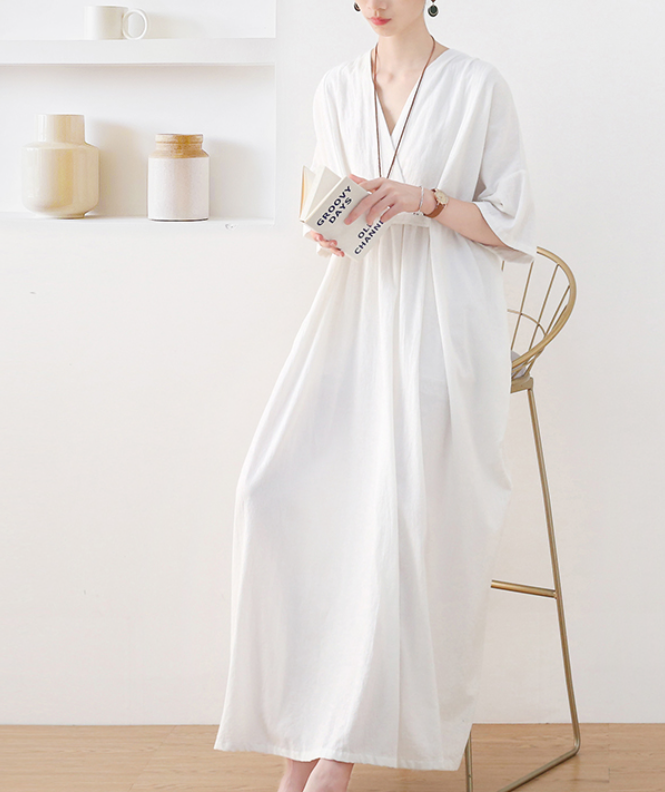 White Linen  Dresses Summer Women Dresses AM962214 VPPBUY shop