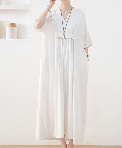 White Linen  Dresses Summer Women Dresses AM962214 VPPBUY shop