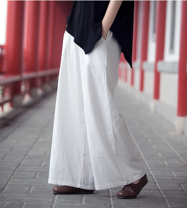 Linen Cotton Wide Leg Women Pants VPPBUY shop