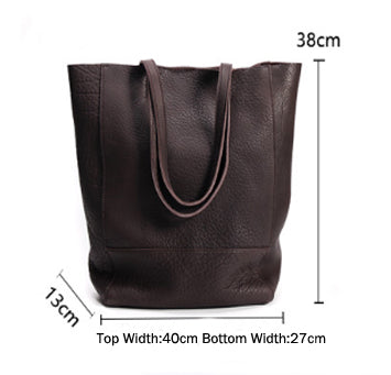 Minimalist Leather Tote Bag for Women Single Shoulder Bag, Genuine Leather Large Capacity Handbag Gift for Her VPPBUY shop