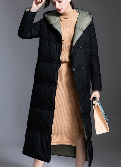 Two Ways Wear Long Women Down Coat Winter Loose 90% Hooded Duck Down Jackets VPPBUY shop