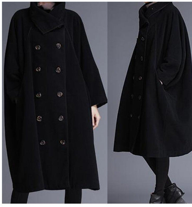 loose Black Long Women Wool Coat VPPBUY shop