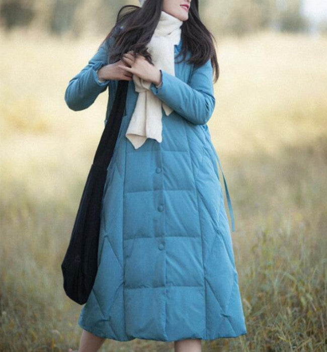 Casual Winter Women Coat Long Hooded Large Pocket Down Jacket VPPBUY shop