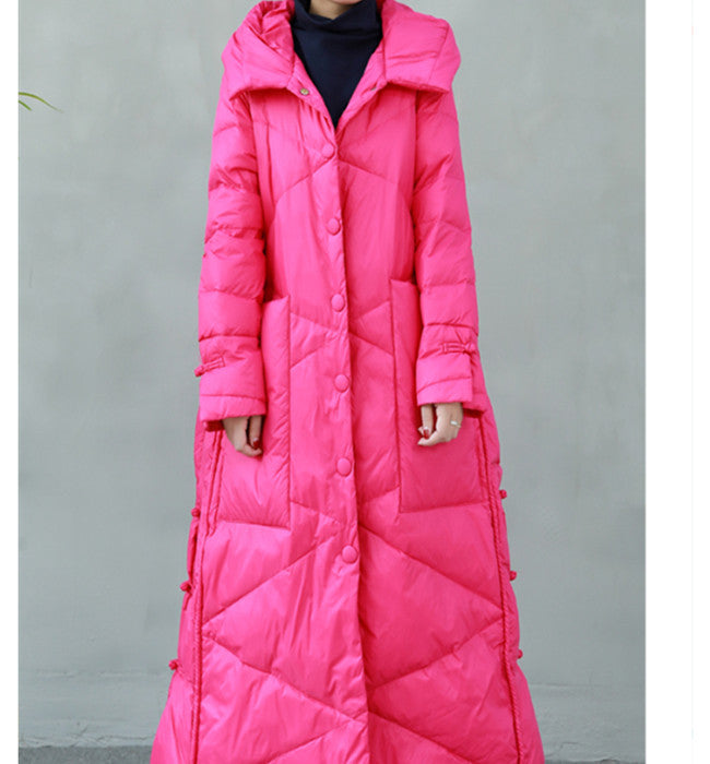 Long Winter Duck Down Jacket Hooded Puffer Down Jacket Women Any Size Down Coat 02541 VPPBUY shop