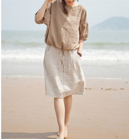 Casual Cotton Linen loose Women's Skirts DZA2007214 VPPBUY shop