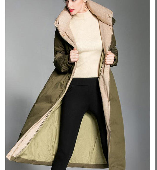 Long Women Down Coat Hooded Winter Loose 90% Duck Down Jackets VPPBUY shop