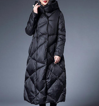 Women Winter Puffer Coat,Light Weight 90% Duck Down Jackets, Hooded Long Warm Down Coat 3326 VPPBUY shop