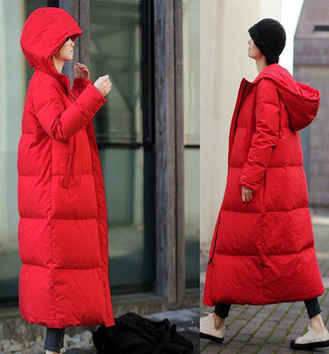 Long Winter Puffer Duck Down Jacket, Down Jacket Women Hooded Down Coat Any Size 51220 VPPBUY shop