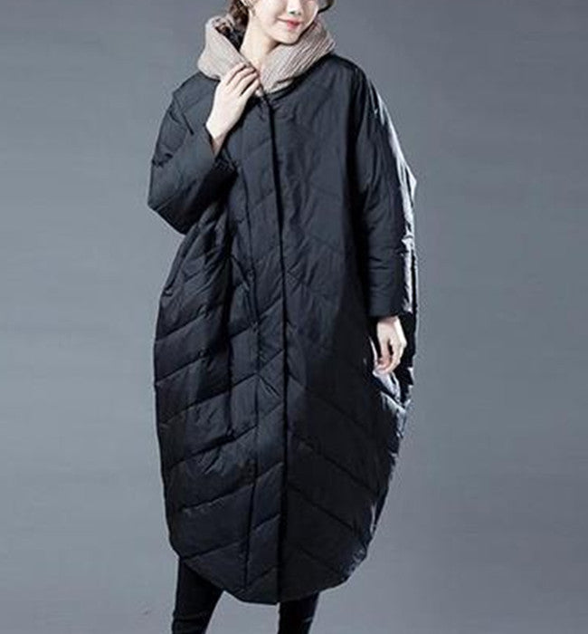 Color Block Long Women Winter Loose Duck Down Warm Women Jackets VPPBUY shop