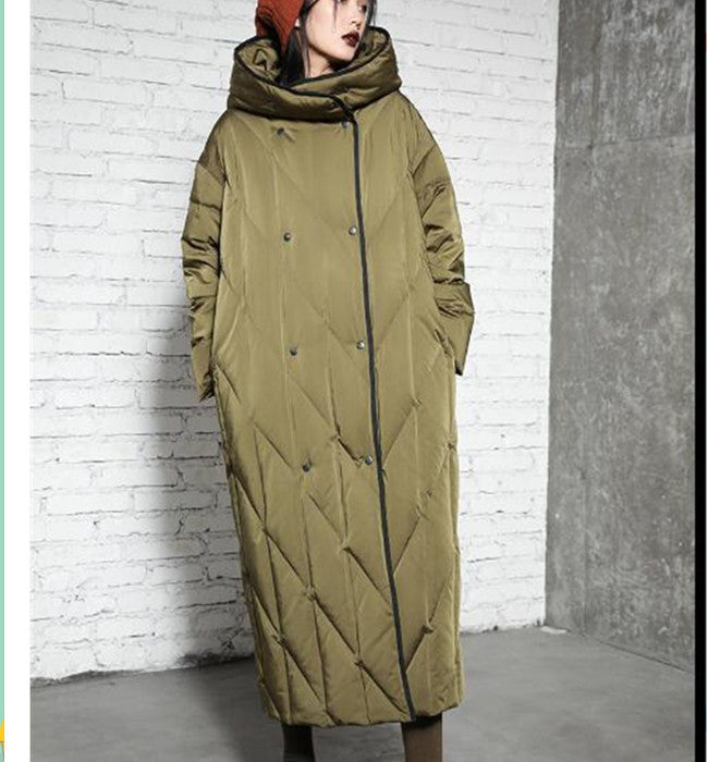 Hooded Women Winter Puffer Coat,Loose Thick 90% Duck Down Jackets, Warm Long Down Coat 5512 VPPBUY shop