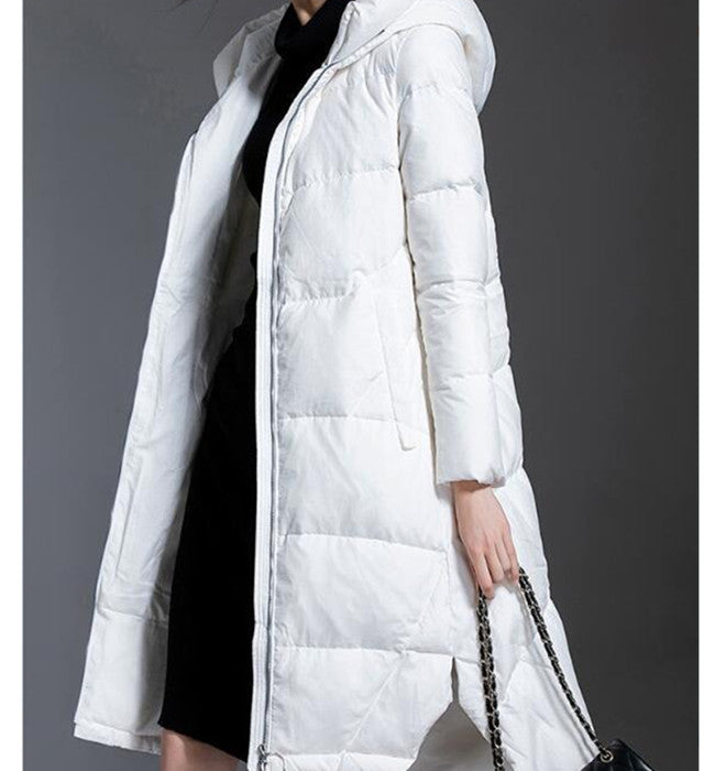 Women Down Coat Winter Loose 90% Hooded Duck Down Jackets Long Warm Down Coat Any Size VPPBUY shop