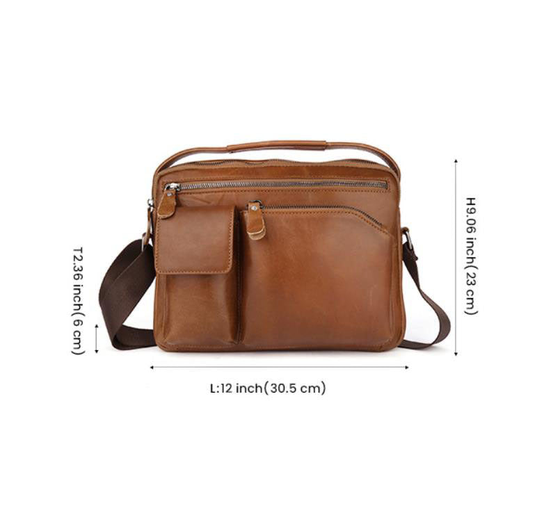 Men's Single Shoulder Bag, Messenger Bag,Laptop Bag,Leather Men's Satchel bag,gift for him 2330 VPPBUY shop