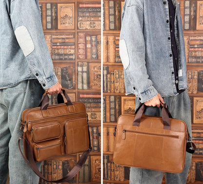 Leather Briefcase men's leather business Laptop bag, Handbag Shoulder Bag, Messenger Bag Leather Men's bag 2121 VPPBUY shop