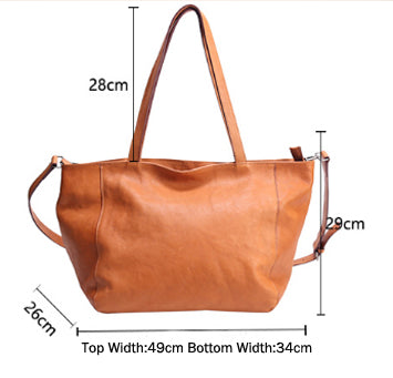 Minimalist Women Leather Tote Bag Single Shoulder Bag, Large Capacity Shopping Handbag, Birthday Gift for Her VPPBUY shop