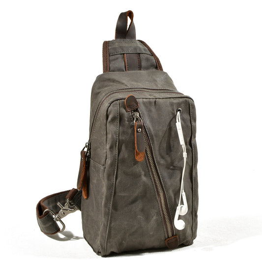 Men's Canvas Chest Bag Chest Backpack Sports Bag Vintage Outdoor Backpack Large Capacity Durable For Gift VPPBUY shop