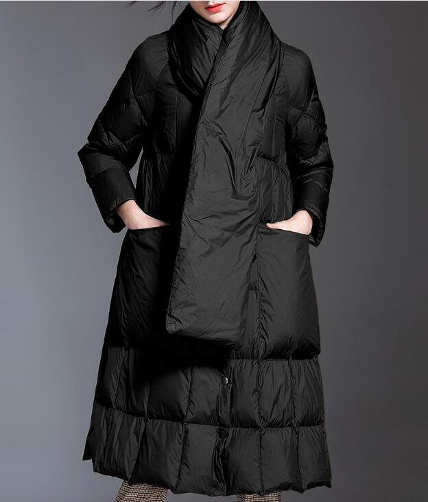 Women Down Puffer Coat Winter Loose Duck Down Jackets Long Warm Down Coat Any Size VPPBUY shop