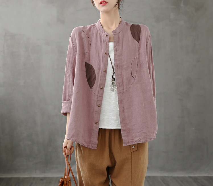 Plaid Women Casual Blouse Cotton Linen Shirts Tops DZA200963 VPPBUY shop