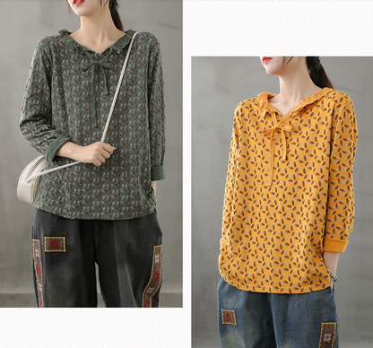 Autumn Women Casual Blouse Cotton Shirts Tops DZA200852 VPPBUY shop