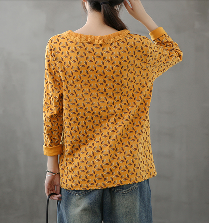 Autumn Women Casual Blouse Cotton Shirts Tops DZA200852 VPPBUY shop