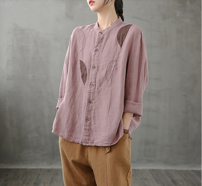 Plaid Women Casual Blouse Cotton Linen Shirts Tops DZA200963 VPPBUY shop