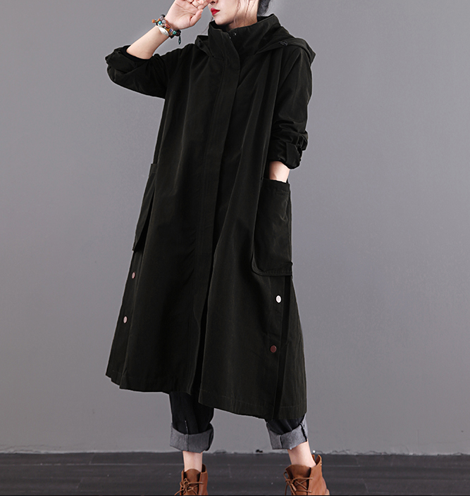 Autumn A-line Long Women Casual Hooded Parka Plus Size Coat Jacket JT201002 VPPBUY shop