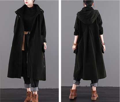 Autumn A-line Long Women Casual Hooded Parka Plus Size Coat Jacket JT201002 VPPBUY shop