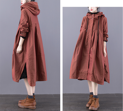 A-line Long Women Casual Hooded Parka Plus Size Coat Jacket JT200932 VPPBUY shop