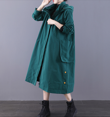 Autumn A-line Long Women Casual Hooded Parka Plus Size Coat Jacket JT201002 VPPBUY shop