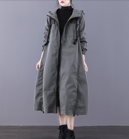 A-line Long Women Casual Hooded Parka Plus Size Coat Jacket JT200941 VPPBUY shop