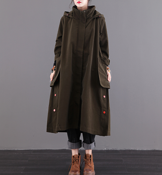 Autumn A-line Long Women Casual Hooded Parka Plus Size Coat Jacket JT201002 VPPBUY shop