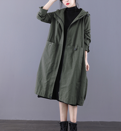 A-line Long Women Casual Hooded Parka Plus Size Coat Jacket JT200933 VPPBUY shop