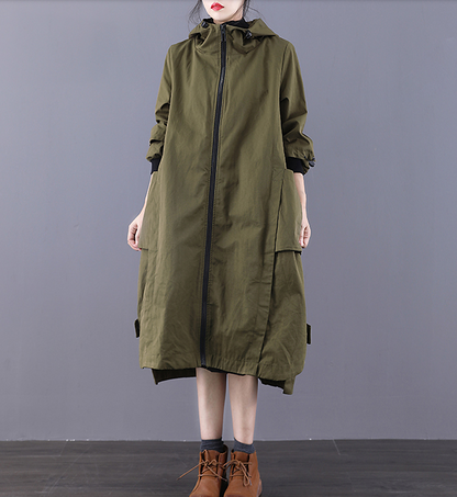 A-line Long Women Casual Hooded Parka Plus Size Coat Jacket JT200943 VPPBUY shop